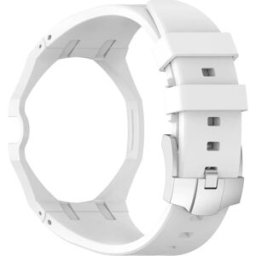 INF Bracelet silicone compatible avec Swatch Royal Pop et compatible avec AP - Interface 20mm, boucle à ardillon, 27cm x 4.4cm Blanc