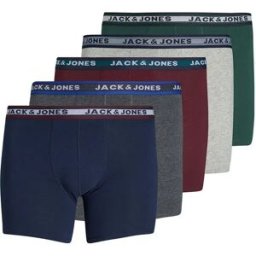 Jack & Jones Boxers Oliver Plus Size 5 Unités Dark Grey Melange / Detail Sea Moss / Port Royal / Navy Blazer / Light Grey Melange 6XL Homme