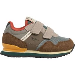 Pepe Jeans Baskets Sans Lacets London Essence Tan Brown EU 24 Garçon