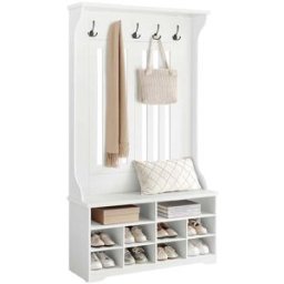 VASAGLE Meuble d'entrée avec porte manteau et banc à chaussures