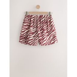 Next N. Premium 100% Linen Pull-On Shorts Rouge/écru imprimé zèbre EU 40 Regular (UK 12 R)
