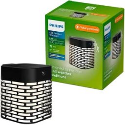 Philips Éclairage Mural Solaire 3w 400/10 Lumens 2700k Black One Size
