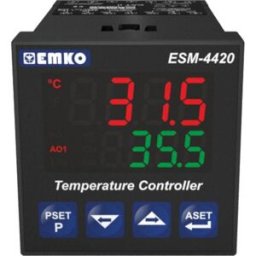 Régulateur de température Emko ESM-4420.2.20.0.1/01.02/0.0.0.0 2 points, P, PI, PD, PID J, K, R, S, T, Pt100 -200 à 1700 °C Relais 5 A, SSR (L x l x H) 95 x 48