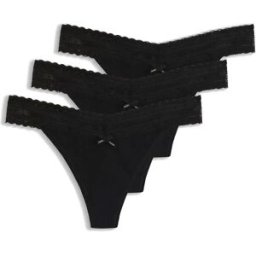 Hugo String Lace 10277591 Red 3 Unités Black M Femme
