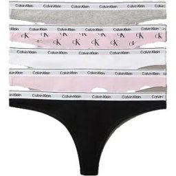 Calvin Klein String Lv00qd5221 5 Unités Black / Grey Heather / Hawaii Orchid L Femme