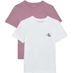 Calvin Klein T-shirt à Manches Courtes Lv047c905g 2 Unités Bright White / Dusky Orchid S Femme