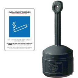 Kit cendrier 6 800 mégots et panneau Emplacement fumeurs