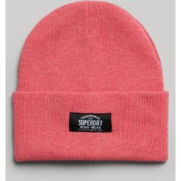 Superdry Femme Tricoté En Maille Classique Bonnet, Rose & Noir