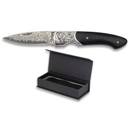 Coffret couteau 17cm avec lame Damas