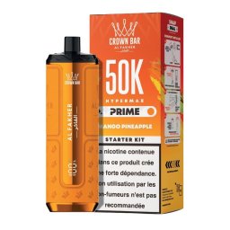 Puff Hypermax Prime 50K Crown Bar Al Fakher (Nicotine : 6 mg - Saveur : Mango Pineapple)