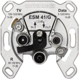 Kathrein ESM 41/G Prise antenne TV, FM, Data encastré Prise de montage en boucle