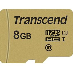 Transcend Premium 500S Carte microSDHC 8 GB Class 10, UHS-I, UHS-Class 1 avec adaptateur SD