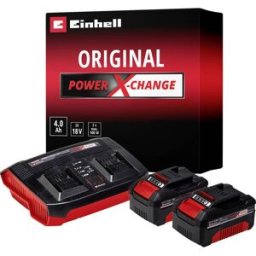 Einhell 4512112 Power X-Change PXC-Starter-Kit 2x 4,0Ah & Twincharger Kit Batterie pour outil et chargeur 18 V 4 Ah Li-Ion