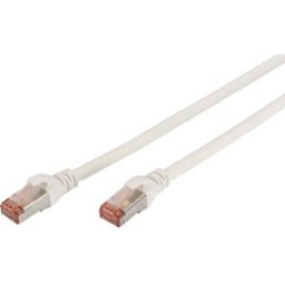 Digitus DK-1644-100/WH RJ45 Câble réseau, câble patch CAT 6 S/FTP 10.00 m blanc ignifuge, feuille de blindage, blindage par tresse, blindé, sans halogène,