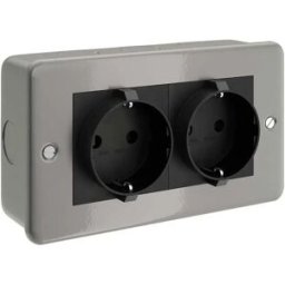 Creative Cables Ctbox-2ger Boîtier Mural 2 Prises Grey EU Plug