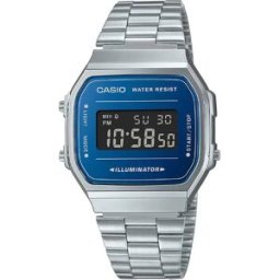 Casio Montre Retro Vintage Silver Grey / Silver Grey / Lcd Blue One Size Homme,Femme