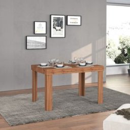 Deladeco Table de salle à manger extensible contemporaine chêne wotan Neros Chêne wotan
