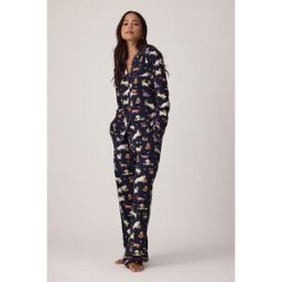 Chelsea Peers Ensemble Pyjama Long Halloween Chiens en Blue taille: Uk 6 chez Anthropologie