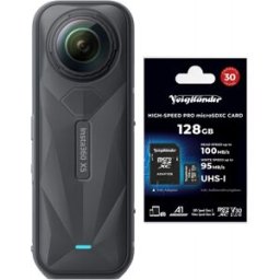 INSTA360 X5 Standard Bundle + Voigtländer Carte Micro-SD 128GB