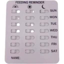 INF Carte d'enregistrement d'alimentation/médication pour animaux - Tableau de rappel en plastique blanc pour suivi des