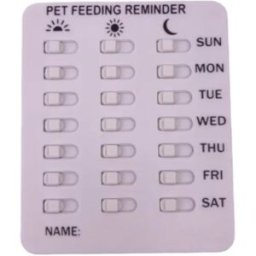 INF Carte de rappel alimentation et médicaments pour animaux - Panneau plastique blanc pour suivre repas et médicaments