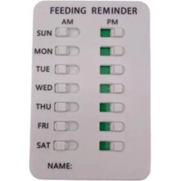 INF Carte de Rappel d'Alimentation et de Médication pour Animaux - Tableau Mémo Blanc en Plastique, Surface Écrivable, Compact