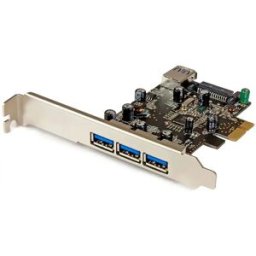 Startech Carte Pcie Usb 3.0 4 Ports - 3+1 Black One Size unisex
