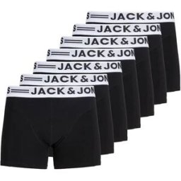Jack & Jones Boxers Sense Trunk 7 Unités Black / White / Black Logo 2XL Homme