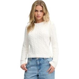 Superdry Pull Essentials Sd&co Cable Jumper Ecru 2XS Femme