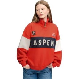 Superdry Sweat à Demi-zip Preppy Ski Apple Red M Femme