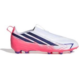 Adidas Chaussures De Football Junior F50 Hyperfast League Laceless Fg Ftwr White / Solar Purple / Solar Turbo EU 32 Garçon,Fille