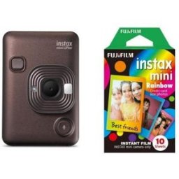FUJI INSTAX Fujifilm Instax Mini LiPlay bronze foncé + film arc-en-ciel