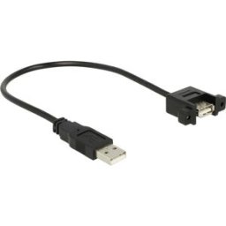 Delock Câble USB USB 2.0 USB-A mâle, USB-A femelle 0.25 m noir contacts dorés 85462