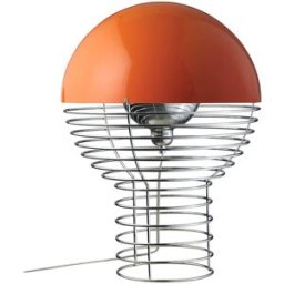 Verpan - Lampe de table Wire - Orange - Acier chromé - Designer Verner Panton