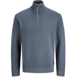 Jack & Jones Pull à Demi-zip Stitch Milano Turbulence / Melange XL Homme