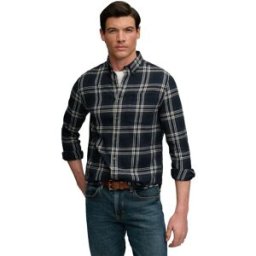 Superdry Chemise à Manches Longues Cotton Lumberjack Navy Window Check XL Homme