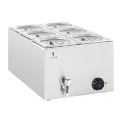 Bain-marie - 600 W - 6 x GN 1/6 - Robinet de vidange