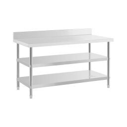 Table de travail inox - ECO - 150 x 70 cm - 500 kg - étagère intermédiaire - Royal Catering