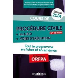 Cours de procédure civile 2024 : MARD, voies d'exécution : tout le programme en fiches et en schémas audrey damiens, nicolas hoffshir, laurence llahi Enrick B. éditions