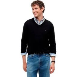 Tommy Hilfiger Pull à Col En V Mw0mw28047 Cashmere Black XL Homme