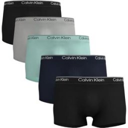 Calvin Klein Boxers Lv00nb4412 Trunk Low Rise 5 Unités Black / Light Cast / Feel The Mint / Shor M Homme