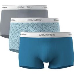 Calvin Klein Boxers Lv00nb4389 Trunk Low Rise 3 Unités Misty Grey / Icon Cotton Emblem Niagr XL Homme