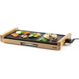 DOMO-ELEKTRO DOMO Grill de table électrique en bambou, surface de cuisson 50,5 x 25 cm, 2200W, DO8311TP