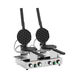 Gaufrier professionnel - 2 x 1400 W - 50 - 250 °C - Minuterie : 0 - 5 min - Royal Catering