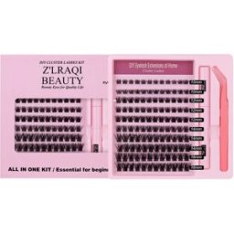 INF Set de Faux Cils – 100 clusters en fibre premium réutilisables, kit DIY multi-rang avec brosse, pince et boîte de rangement