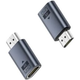 INF Prise HDMI factice HDTV mâle-femelle (gris foncé, pack de 2) - Émulateur EDID 4K 60hz HDR, Plug and Play