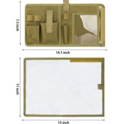 INF Pochette carte étanche de randonnée – Housse en tissu Oxford, protège cartes et carnets, Vert armée, 19cm x 18cm x 3cm