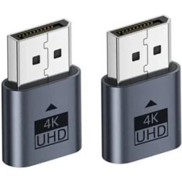 INF Adaptateur d'affichage virtuel MiniDP (lot de 2) - Prise en charge HDR, 1080P 60Hz par défaut, jusqu'à 4K, porte-clés LED