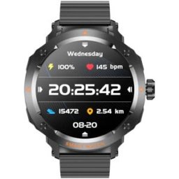 INF T13 2-en-1 TWS Montre Connectée avec Écouteurs, Bluetooth 5.3, Écran 1.46inch Full-Touch TFT, NFC Alipay, Boîtier Le noir