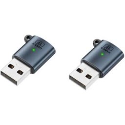 INF Adaptateur USB 3.0 mâle vers TF (microSD) 2-pack – Lecteur aluminium+PVC haute vitesse, compatible avec Apple 17, cartes SD Gris foncé